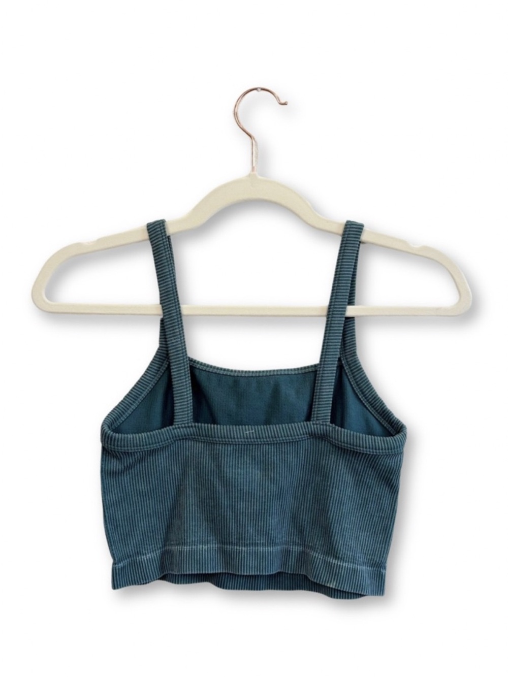 NWOT Colsie Ribbed Cropped Cami in Teal Blue - Picture 2 of 3